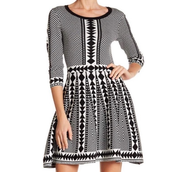 Nina Leonard Dresses & Skirts - M Nina Leonard Sweater skater fit flare midi dress